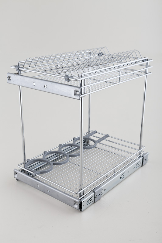 Выдвижная бутылочница, с держателем для тарелок и бутылок, креплением для выдвижных фасадов